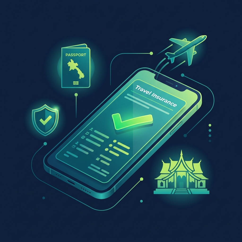 Online Tourist Insurance Platform Illustration